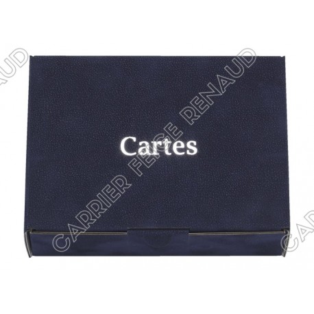 Boîte à Cartes PM Suédine Bleu Navy