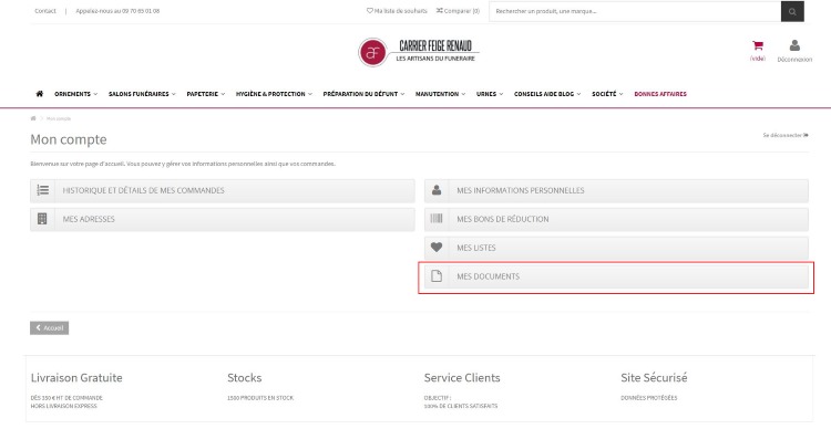 Mes Documents dans mon compte Carrier Feige Renaud