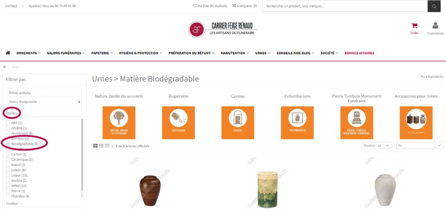 Tri des urnes par matière biodegradable